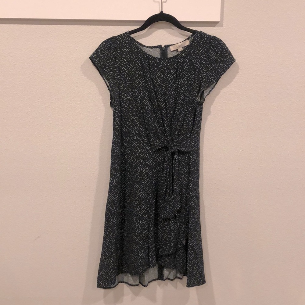 Forest green polka dot dress